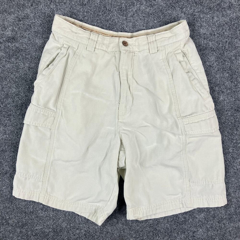 Tommy Bahama Cargo Shorts Mens 30 Beige Tencel Cotton Utility Outdoor Casual